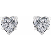 Platinum Natural White Sapphire Stud Earrings