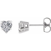 Platinum Natural White Sapphire Stud Earrings