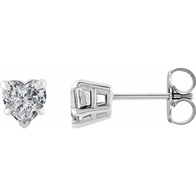 Platinum Natural White Sapphire Stud Earrings