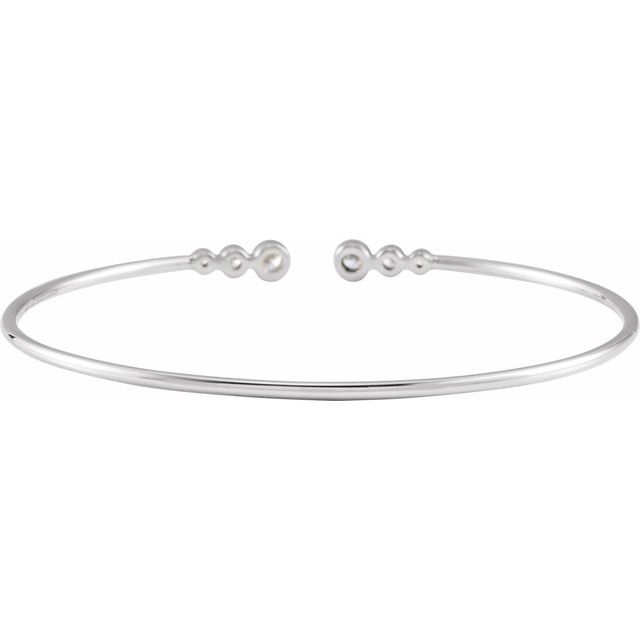 14K White 1/4 CTW Natural Diamond Cuff 7" Bracelet