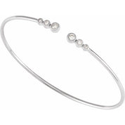 14K White 1/4 CTW Natural Diamond Cuff 7" Bracelet