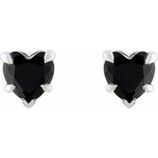 Sterling Silver Natural Black Onyx Stud Earrings