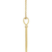 14K Yellow .0075 CT Natural Diamond XO Bar 16-18" Necklace