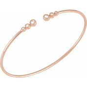 14K Rose 1/4 CTW Natural Diamond Cuff 7" Bracelet