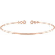 14K Rose 1/4 CTW Natural Diamond Cuff 7" Bracelet