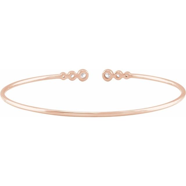 14K Rose 1/4 CTW Natural Diamond Cuff 7" Bracelet