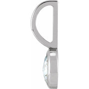 14K White 1/3 CT Rose-Cut Natural Diamond Charm/Pendant