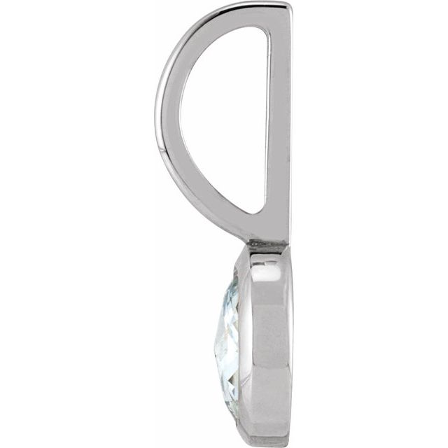 14K White 1/3 CT Rose-Cut Natural Diamond Charm/Pendant