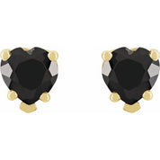 14K Yellow Natural Black Onyx Stud Earrings