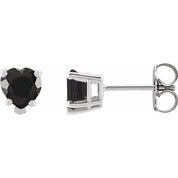 14K White Natural Black Onyx Stud Earrings