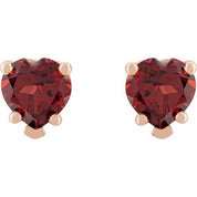 14K Rose Natural Mozambique Garnet Stud Earrings