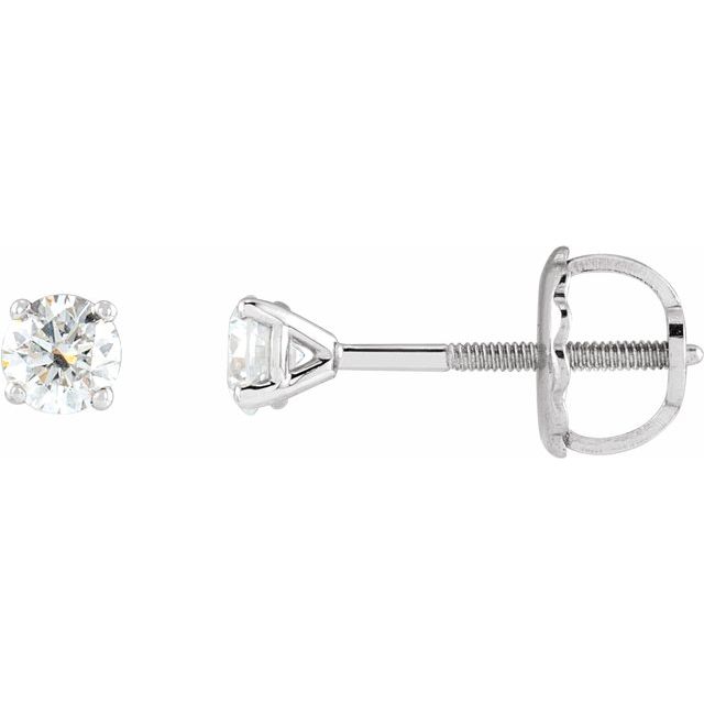 14K White 1/4 CTW Natural Diamond Cocktail-Style Earrings by Brand Name - Part Number