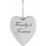 Platinum Family is Forever Heart Charm/Pendant