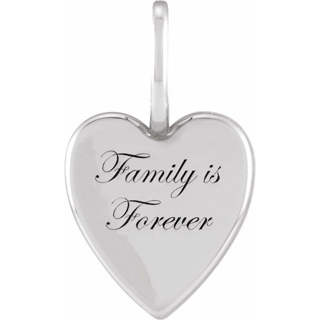 Platinum Family is Forever Heart Charm/Pendant