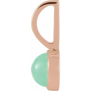 14K Rose Natural Chrysoprase Charm/Pendant