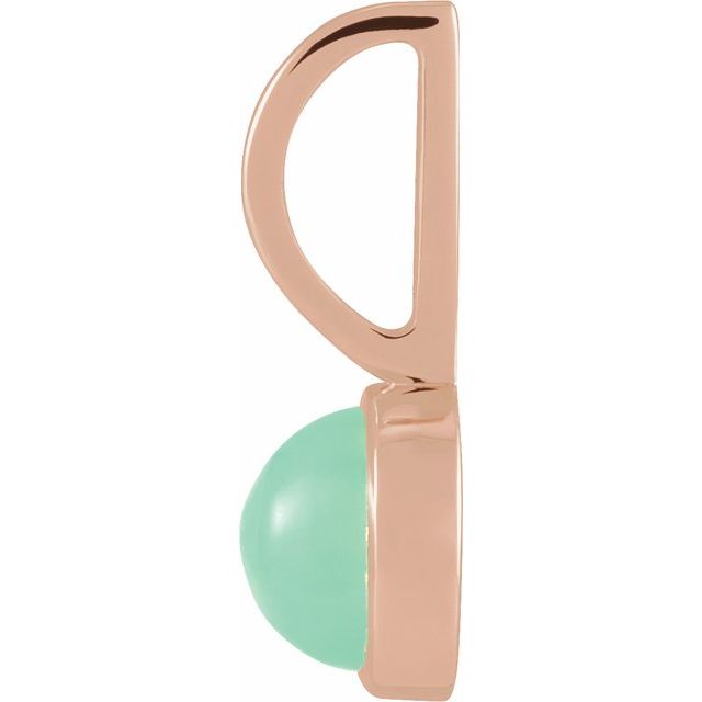 14K Rose Natural Chrysoprase Charm/Pendant