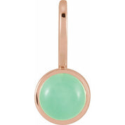 14K Rose Natural Chrysoprase Charm/Pendant