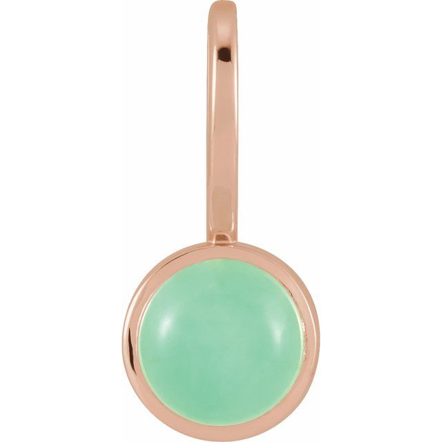 14K Rose Natural Chrysoprase Charm/Pendant