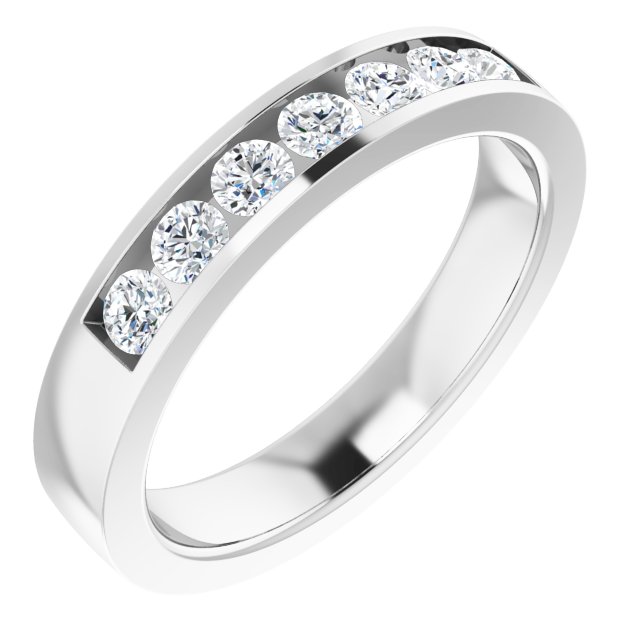 14K White 5/8 CTW Natural Diamond Band