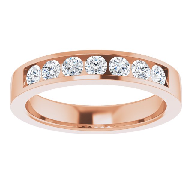 14K Rose 5/8 CTW Natural Diamond Band