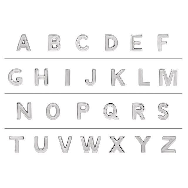 14K Rose Block Initial I Slide Pendant