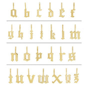 14K Rose Gothic Initial V Charm/Pendant