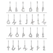 14K White .025 CTW Natural Diamond Single Initial J Hoop Earring