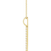14K Yellow 1/6 CTW Natural Diamond Vertical Bar 16-18" Necklace