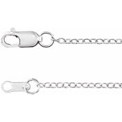 Rhodium-Plated Sterling Silver 1.3 mm Cable 18" Chain
