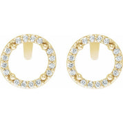 14K Yellow 1/8 CTW Natural Diamond Semi-Set Halo-Style Stud Earrings