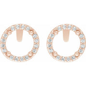 14K Rose 1/10 CTW Natural Diamond Semi-Set Halo-Style Stud Earrings