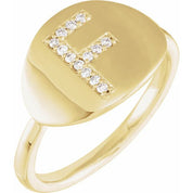 14K Yellow .08 CTW Natural Diamond Initial F Ring