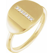 14K Yellow .04 CTW Natural Diamond Initial I Ring