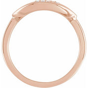 14K Rose 1/10 CTW Natural Diamond Initial D Ring