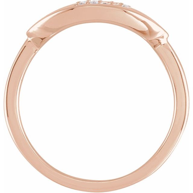 14K Rose 1/10 CTW Natural Diamond Initial D Ring