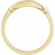 14K Yellow .08 CTW Natural Diamond Initial F Ring