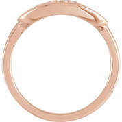 14K Rose .08 CTW Natural Diamond Initial F Ring