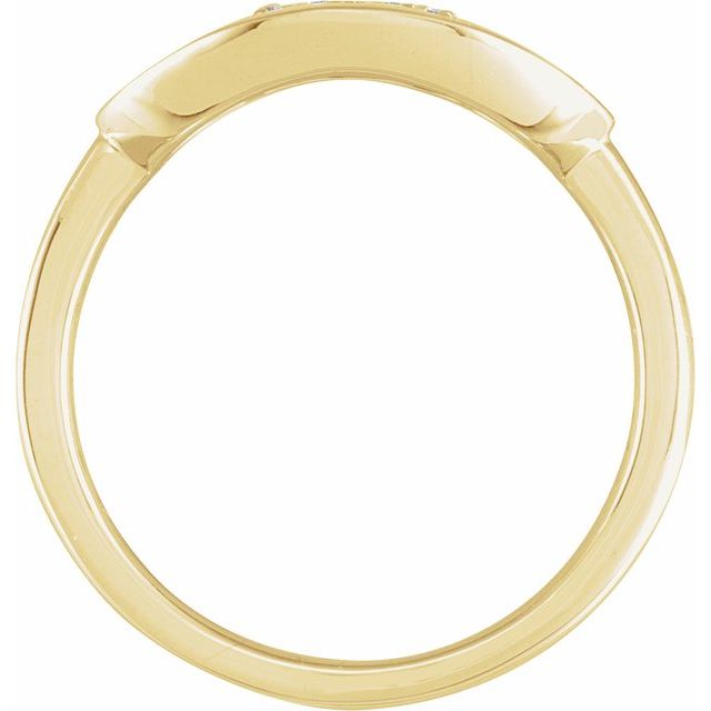 14K Yellow 1/10 CTW Natural Diamond Initial H Ring