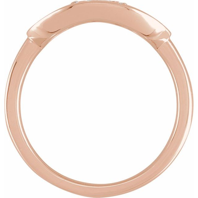 14K Rose 1/10 CTW Natural Diamond Initial H Ring