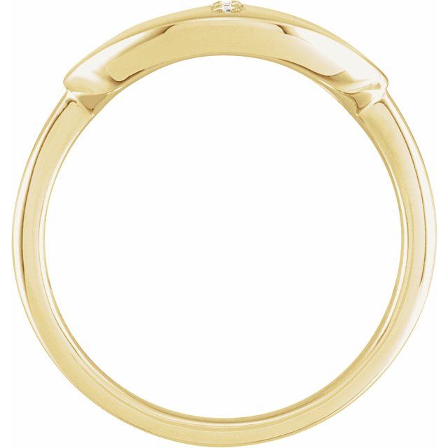 14K Yellow .04 CTW Natural Diamond Initial I Ring