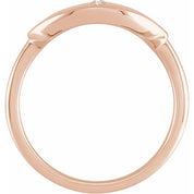 14K Rose .04 CTW Natural Diamond Initial I Ring