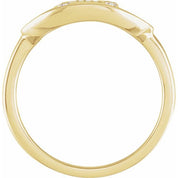 14K Yellow 1/10 CTW Natural Diamond Initial N Ring