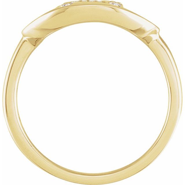 14K Yellow 1/10 CTW Natural Diamond Initial N Ring