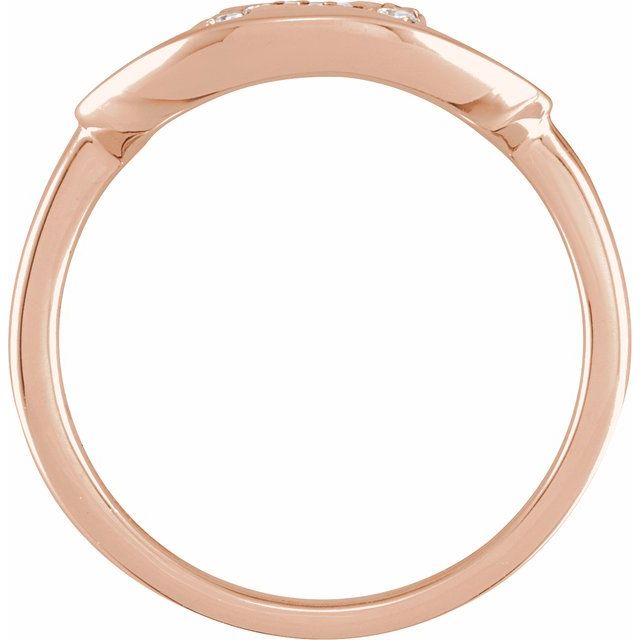 14K Rose 1/10 CTW Natural Diamond Initial N Ring