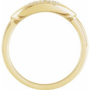 14K Yellow 1/10 CTW Natural Diamond Initial O Ring