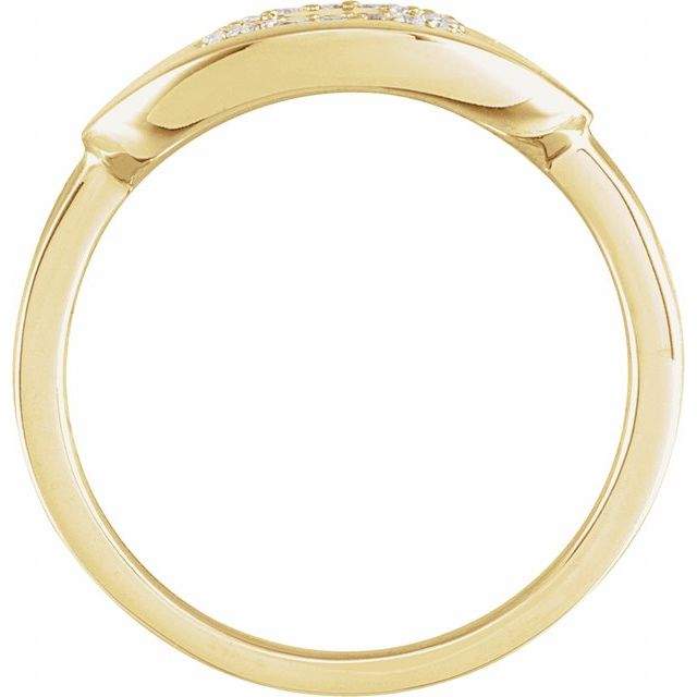 14K Yellow 1/10 CTW Natural Diamond Initial O Ring