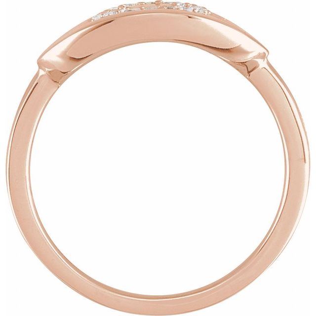 14K Rose 1/10 CTW Natural Diamond Initial O Ring