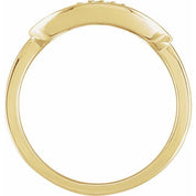 14K Yellow 1/10 CTW Natural Diamond Initial Z Ring