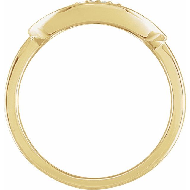 14K Yellow 1/10 CTW Natural Diamond Initial Z Ring