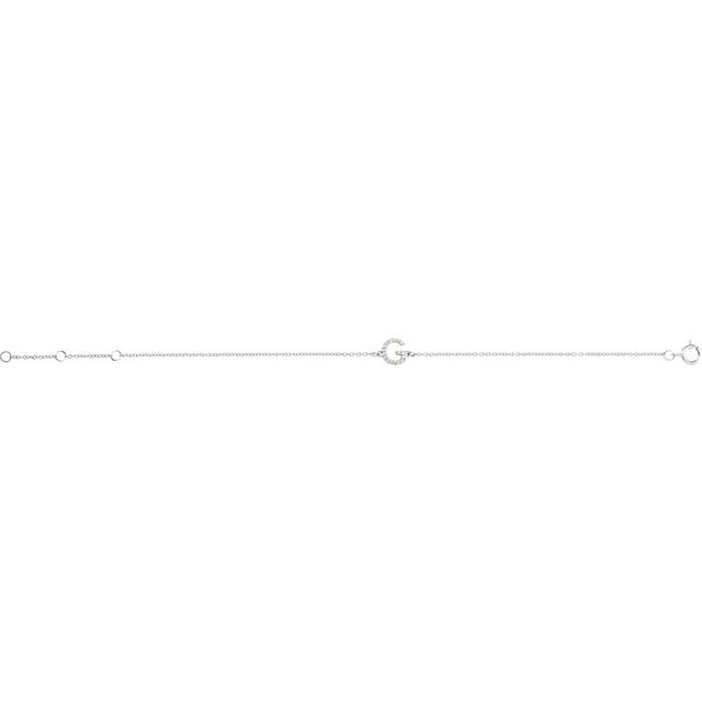 14K White .05 CTW Natural Diamond Initial G 6-7" Bracelet
